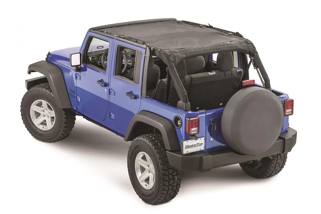 14221401 – MASTERTOP Bikini Top, Mounts To Sport Bar Black See-Through Mesh Fabric
